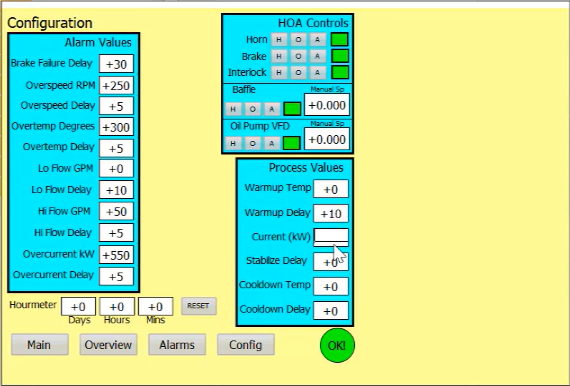 WinCC HMI system status screen